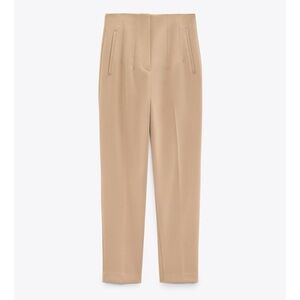 Zara Beige High-Waisted Trousers
